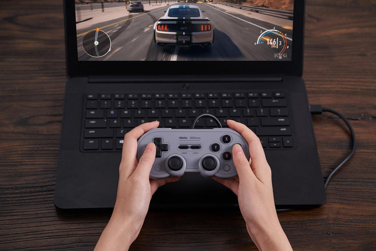 Control 8bitdo Sn30 Pro con cable USB