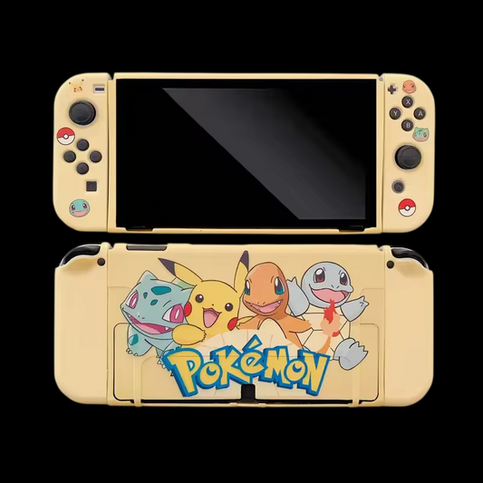 Carcasa para NS OLED de Pikachu, Bulbasaur, Charmander y Squirtle