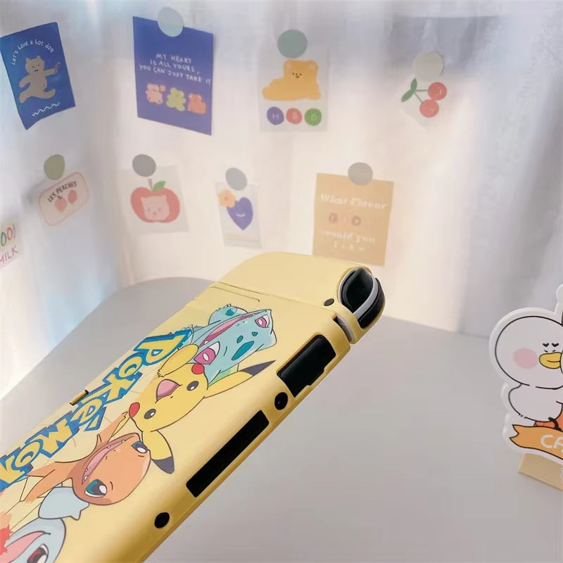 Carcasa para NS OLED de Pikachu, Bulbasaur, Charmander y Squirtle
