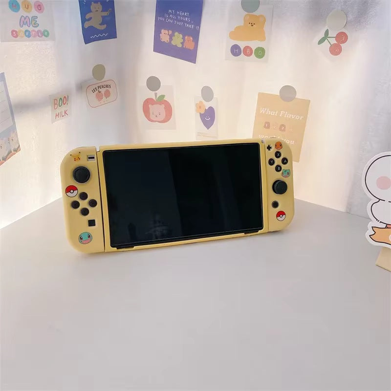 Carcasa para NS OLED de Pikachu, Bulbasaur, Charmander y Squirtle