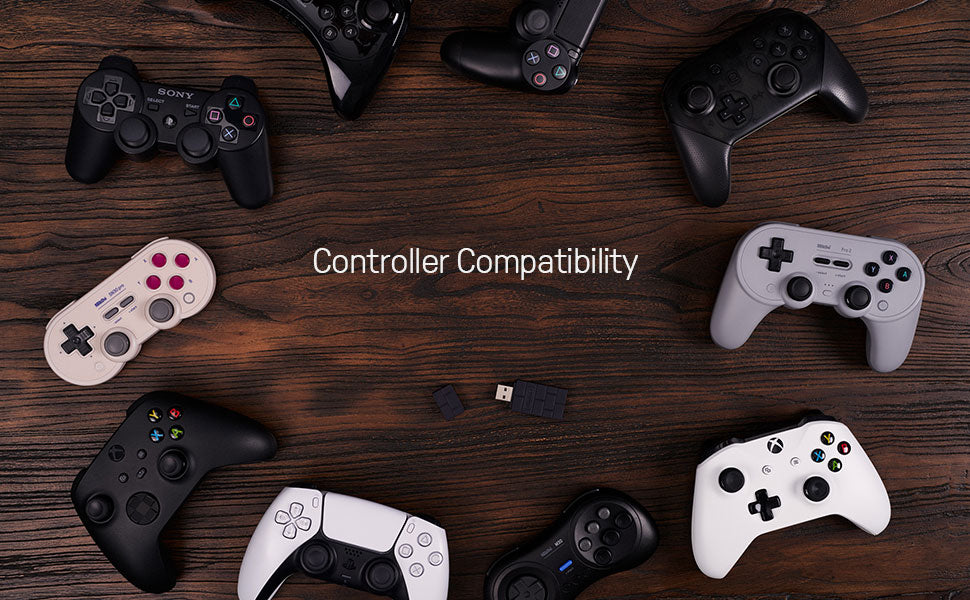 Adaptador 8BitDo v2 con Bluetooth para controles Xbox/PlayStation/Switch
